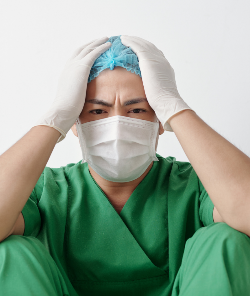 Stressed out healthcare worker